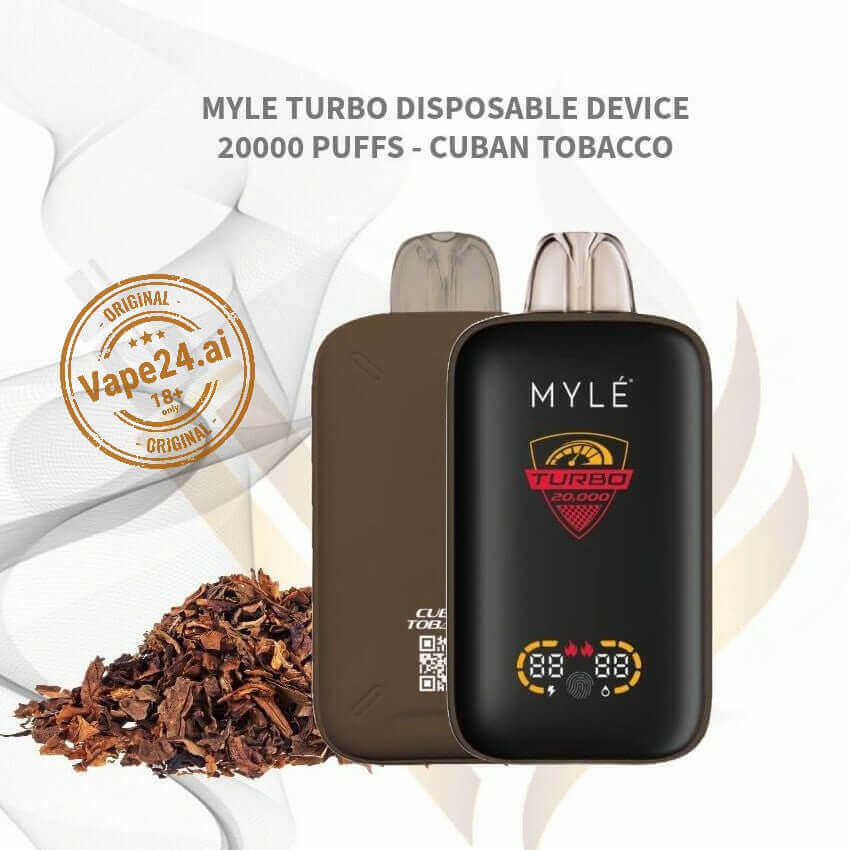 MYLE Turbo 20000 Puffs 50MG Disposable Vape - Rechargeable Flavors ::: Cuban Tobacco