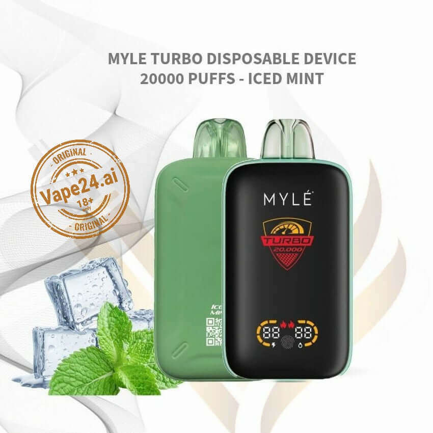 MYLE Turbo 20000 Puffs 50MG Disposable Vape - Rechargeable Flavors ::: Iced Mint