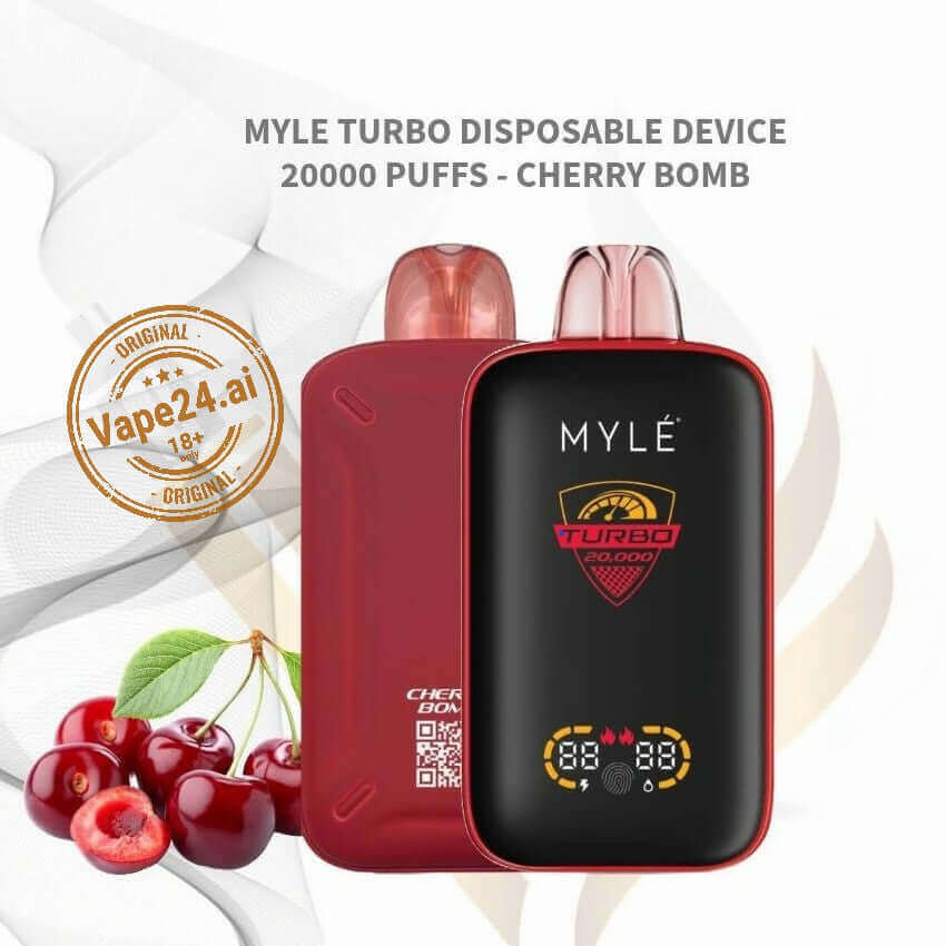 MYLE Turbo 20000 Puffs 50MG Disposable Vape - Rechargeable Flavors ::: Cherry bomb