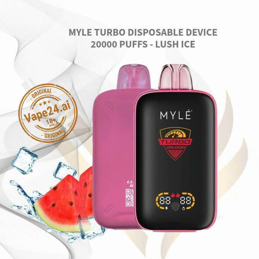 MYLE Turbo 20000 Puffs 50MG Disposable Vape - Rechargeable Flavors ::: Lush Ice