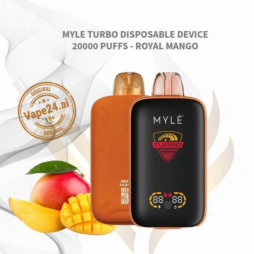 MYLE Turbo 20000 Puffs 50MG Disposable Vape - Rechargeable Flavors ::: Royal Mango