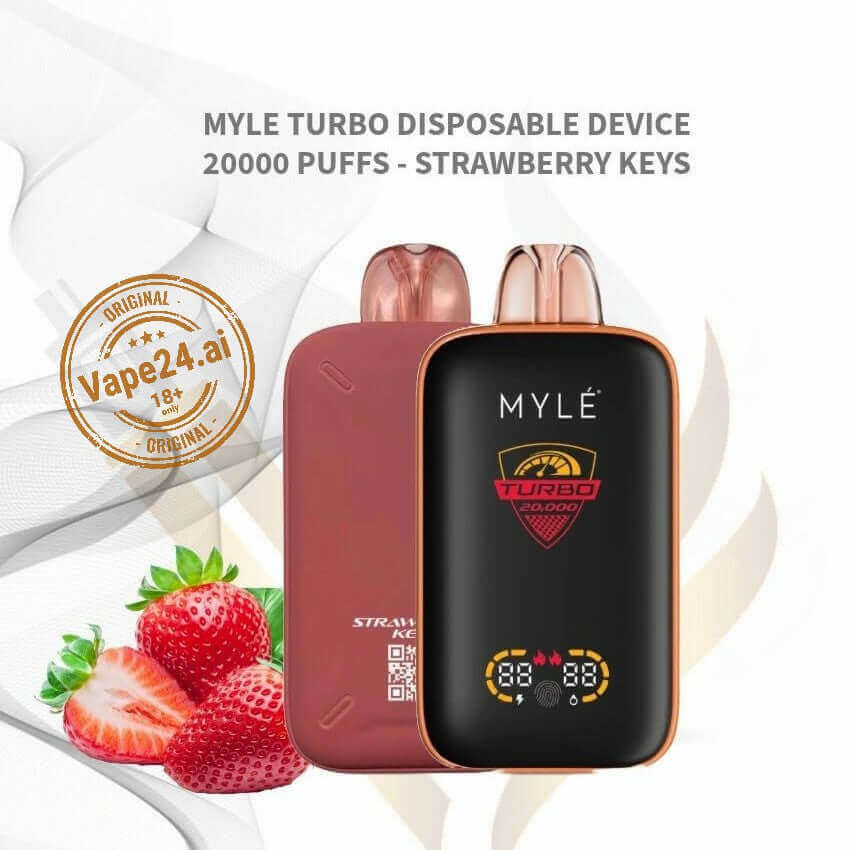 MYLE Turbo 20000 Puffs 50MG Disposable Vape - Rechargeable Flavors ::: Strawberry Keys
