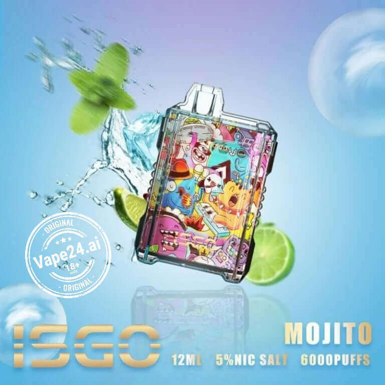 Isgo Drum Box 6000 Puffs Disposable Vape DubaiFLAVOR ::: Mojito