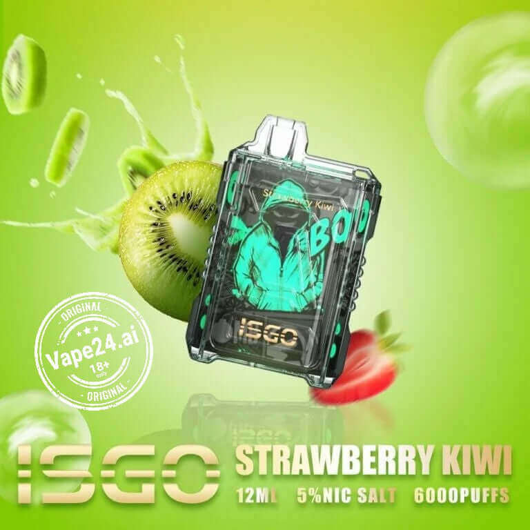 Isgo Drum Box 6000 Puffs Disposable Vape DubaiFLAVOR ::: strawberry kiwi