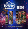 Bang 36000 Puffs Disposable Vape Pen featuring Peach Mango Watermelon flavor with stylish box design.