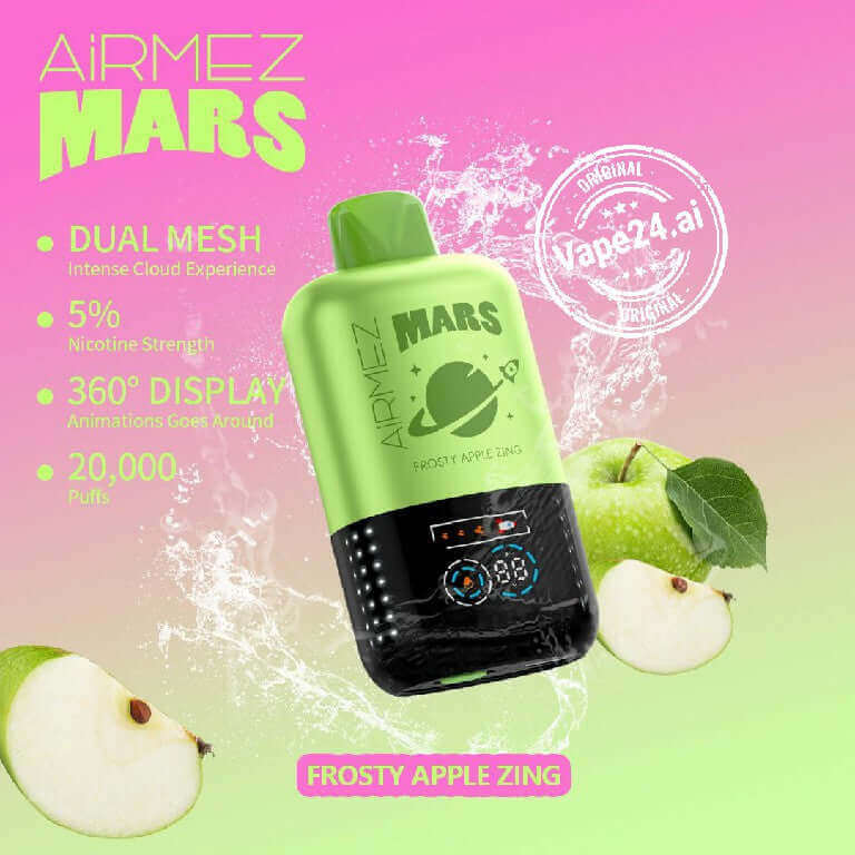 Airmez Mars 20000 Puffs Vape in Dubai | 10% Off Box OrderFLAVOR-: Frosty Apple Zing