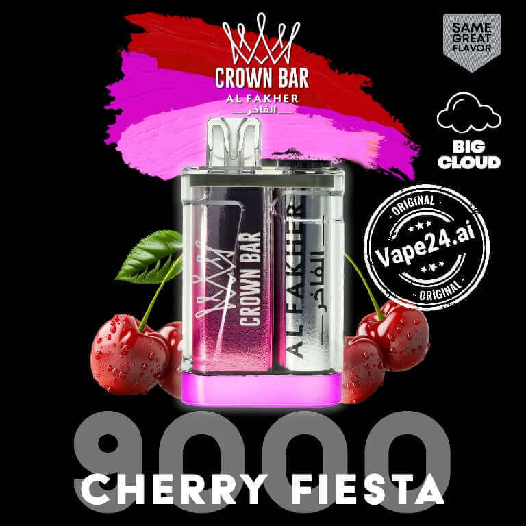 Buy Al Fakher Crown Bar 9000 Puffs Disposable Vape in UAE Flavor-: Cherry Fiesta