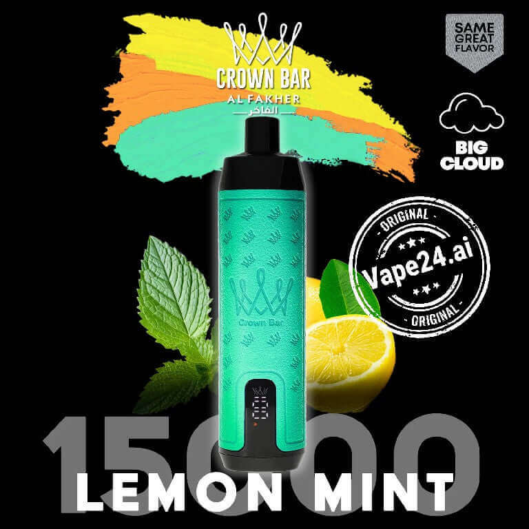 Al Fakher Crown Bar 15000 Disposable Vape in DubaiFLAVOR-: Lemon Mint