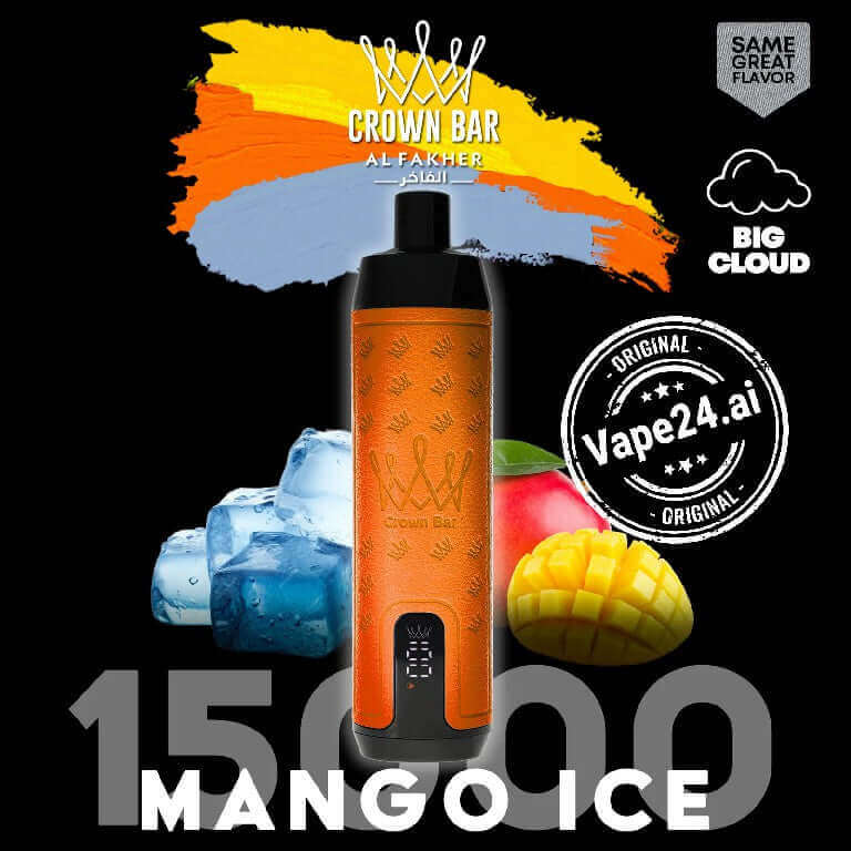 Al Fakher Crown Bar 15000 Disposable Vape in DubaiFLAVOR-: Mango Ice