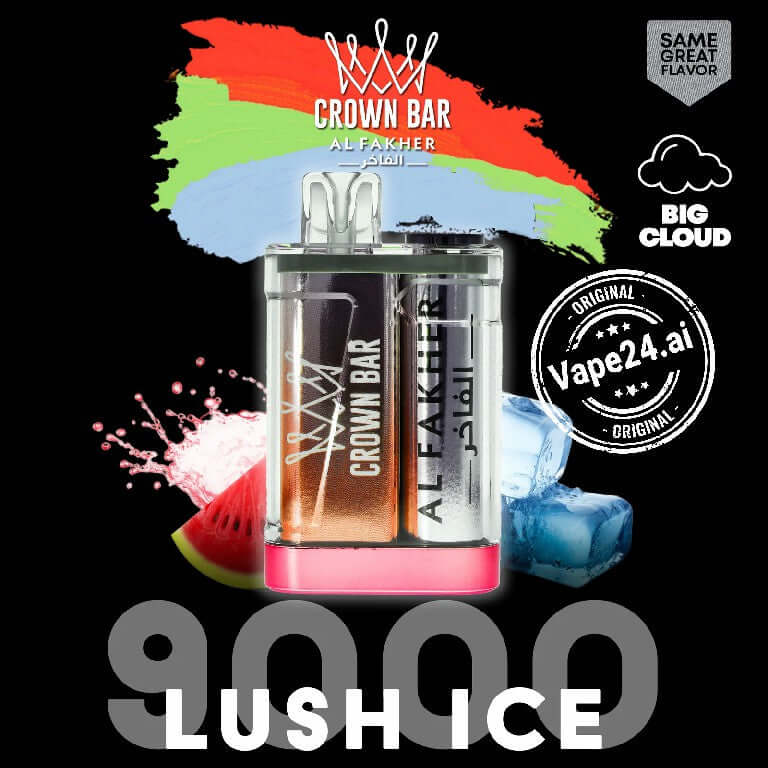 Buy Al Fakher Crown Bar 9000 Puffs Disposable Vape in UAE Flavor-: Lush Ice