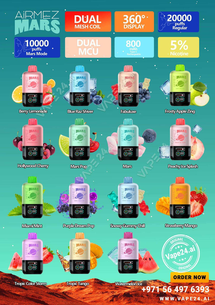 Airmez Mars 20000 Puffs Vape in Dubai | 10% Off Box OrderFLAVOR-: Berry Lemonade