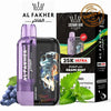 Al Fakher Ultra Disposable Vape in Grape Mint flavor with box, grapes, and mint leaves in UAE.