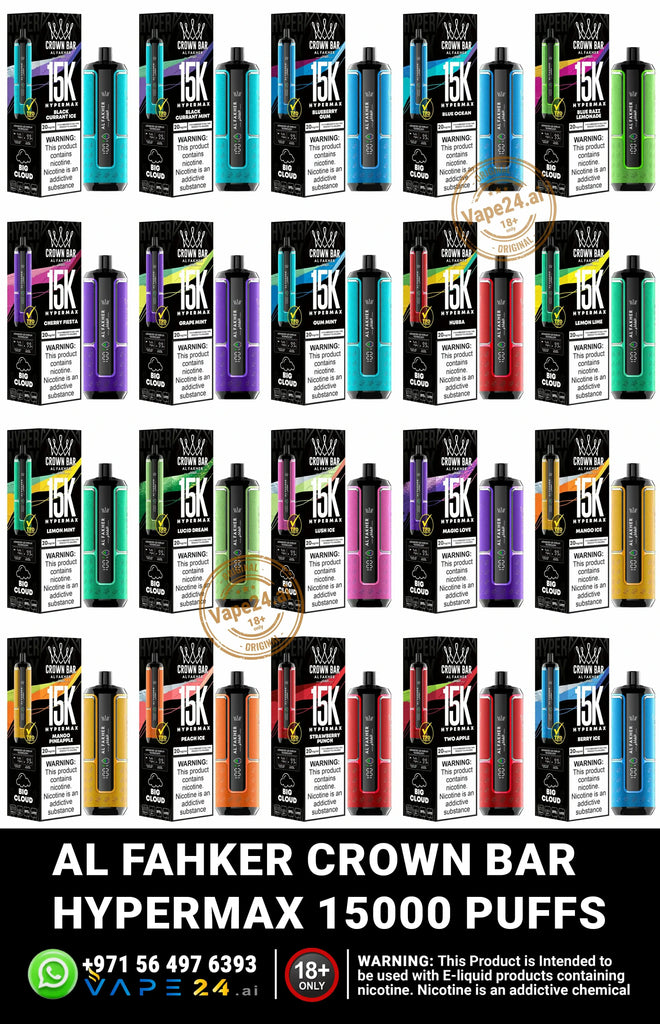 Al Fakher Crown Bar Hypermax 15000 Puffs Vape – Dubai FLAVOR ::: Black Currant Mint