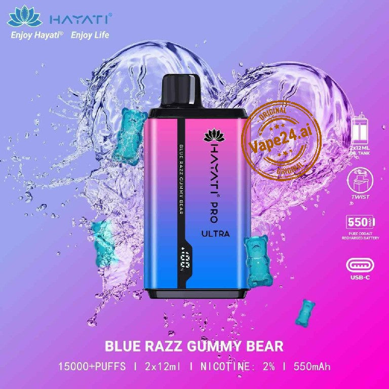 BLUE-RAZZ-GUMMY-BEAR-hayati-pro-ultra-15000-puffs-price-in-dubai