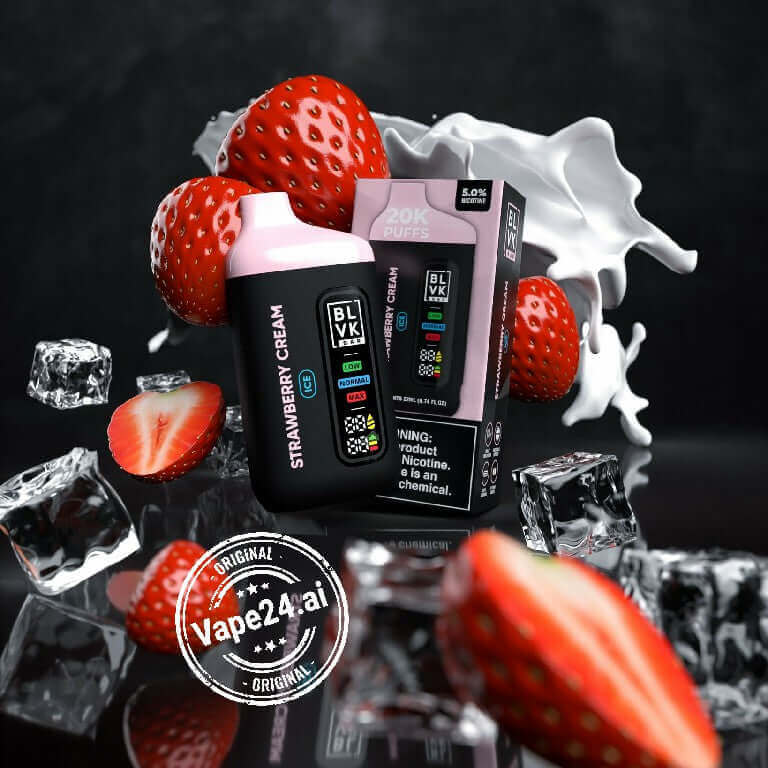 BLVK Bar Disposable Vape 20000 Puffs in DubaiFLAVOR-: Strawberry Cream Ice