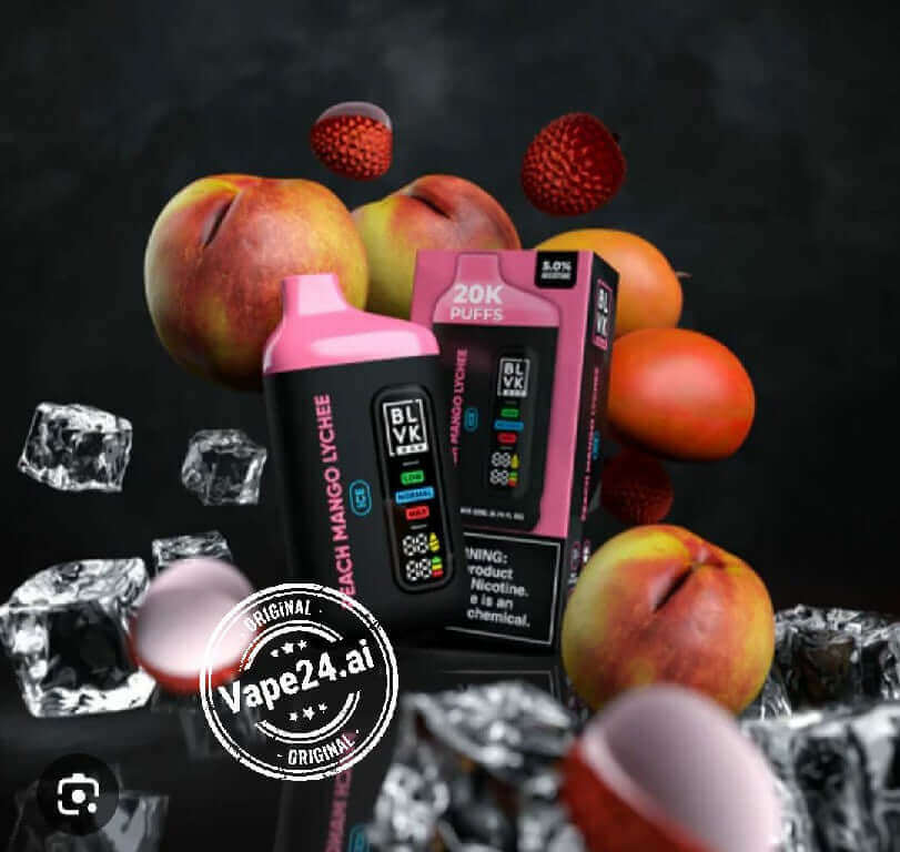 BLVK Bar Disposable Vape 20000 Puffs in DubaiFLAVOR-: Peach Mango Lychee Ice