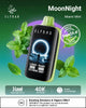 ELFBAR Moon Night Vape Miami Mint flavor, featuring 40000 puffs and 3-level adjustable power with mint leaves background.