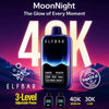 ELFBAR Moon Night 40000 Puffs disposable vape showcasing adjustable power levels and vibrant design.