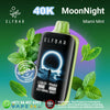 ELFBAR Moon Night 40000 Puffs Disposable Vape Miami Mint flavor with mint leaves backdrop.