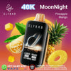 ELFBAR Moon Night 40K disposable vape with pineapple mango flavor, showcasing eco-friendly design and vibrant packaging.