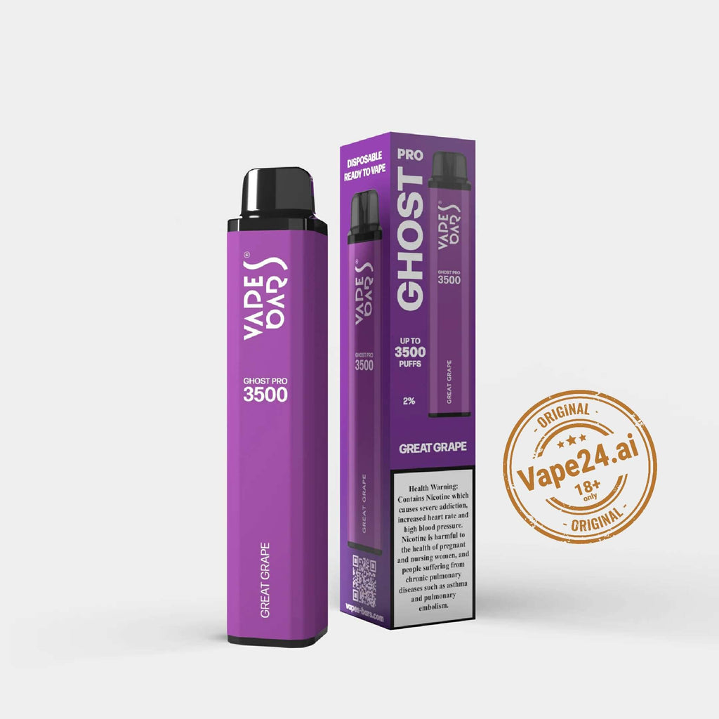 Vape Bar Ghost Pro 3500 Puffs in Great Grape Flavor with Packaging - Buy Disposable Vape Online in UAE