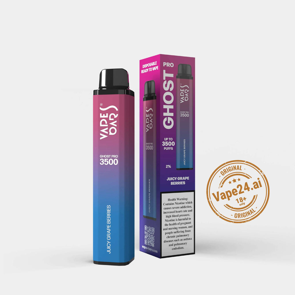 Vape Bar Ghost Pro 3500 Puffs Juicy Grape Berries Disposable Vape with Packaging - Buy Online in UAE