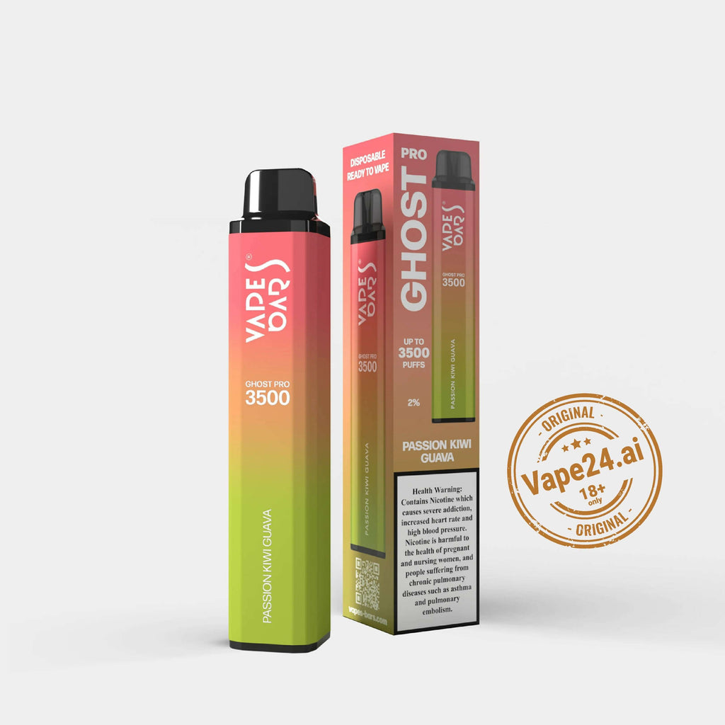 Vape Bar Ghost Pro 3500 Puffs Passion Kiwi Guava Disposable Vape Packaging and Device