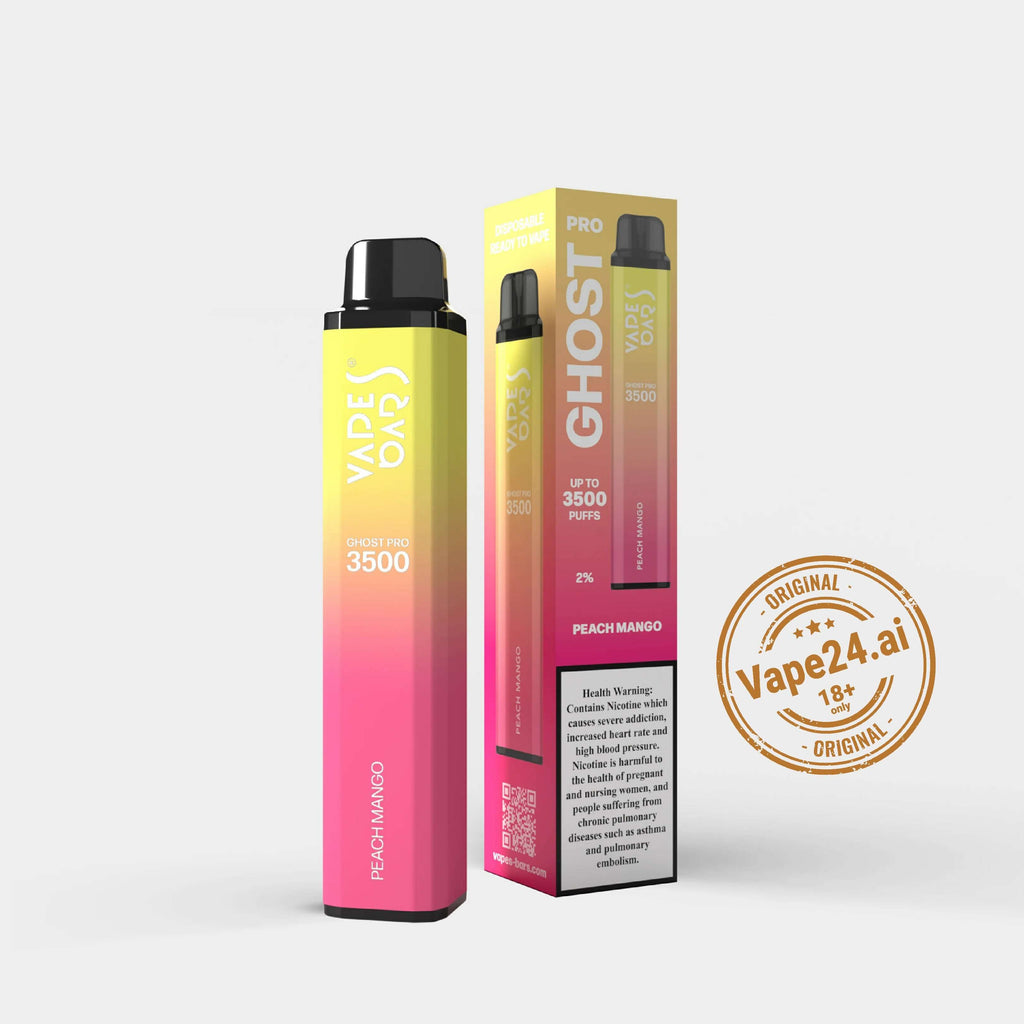 "Vape Bar Ghost Pro 3500 Peach Mango Disposable Vape with Box"