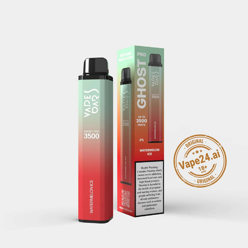 "Vape Bar Ghost Pro 3500 Puffs Watermelon Ice Disposable Vape with Box Packaging"