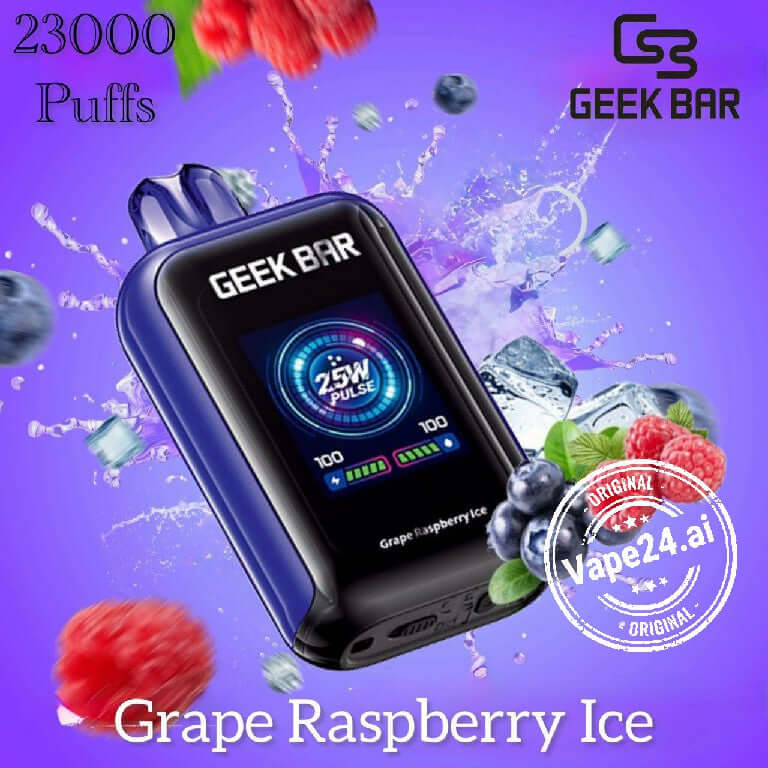 Buy GeekBar Watt 23000 Puffs Disposable Vape Dubai Flavors: Grape Raspberry Ice