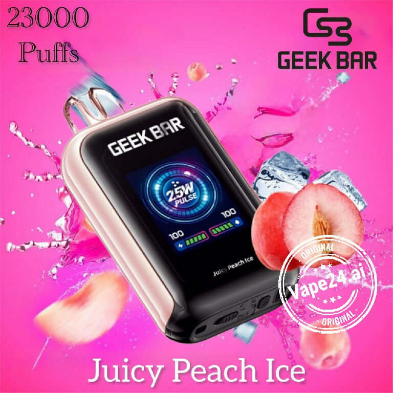 Buy GeekBar Watt 23000 Puffs Disposable Vape Dubai Flavors: Juicy Peach Ice