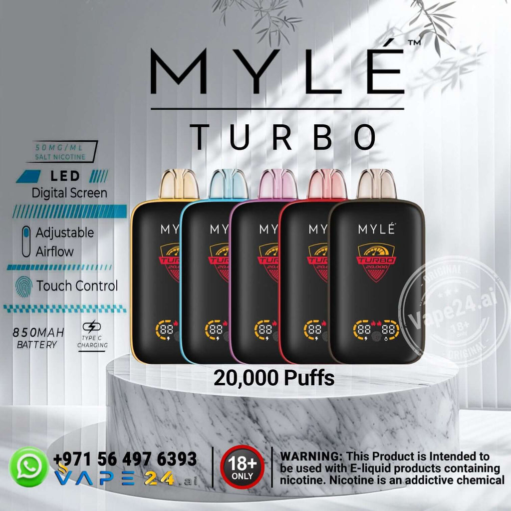 MYLE Turbo 20000 Puffs 50MG Disposable Vape - Rechargeable all Flavors
