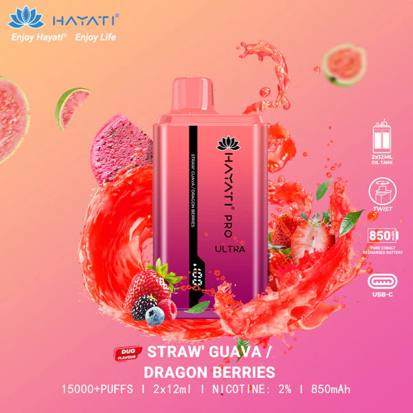 HAYATI Pro Ultra 15000 Puffs Dual Flavor Vape – 2% Nicotine in Dubai