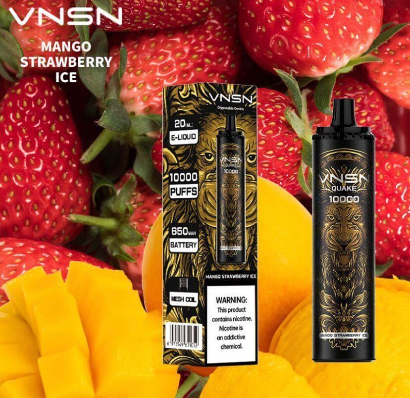 Exclusive VNSN Quake 10000 Puffs Deal in DubaiFlavors-: Mango Strawberry Ice