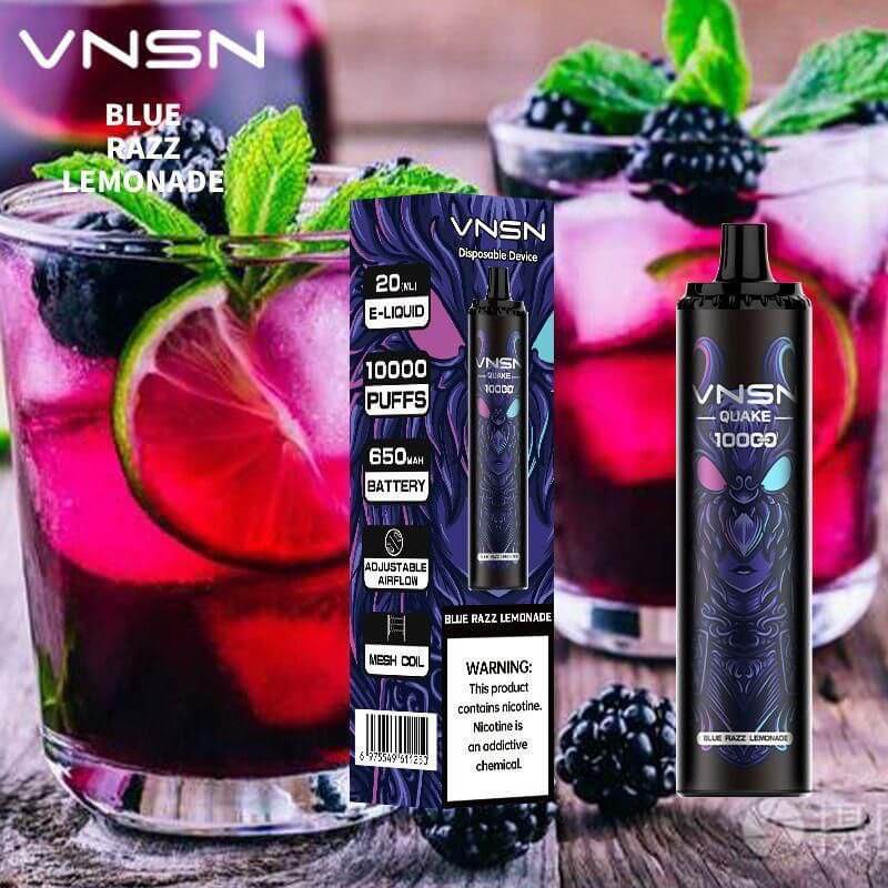 Exclusive VNSN Quake 10000 Puffs Deal in DubaiFlavors-: Blue Razz Lemonade