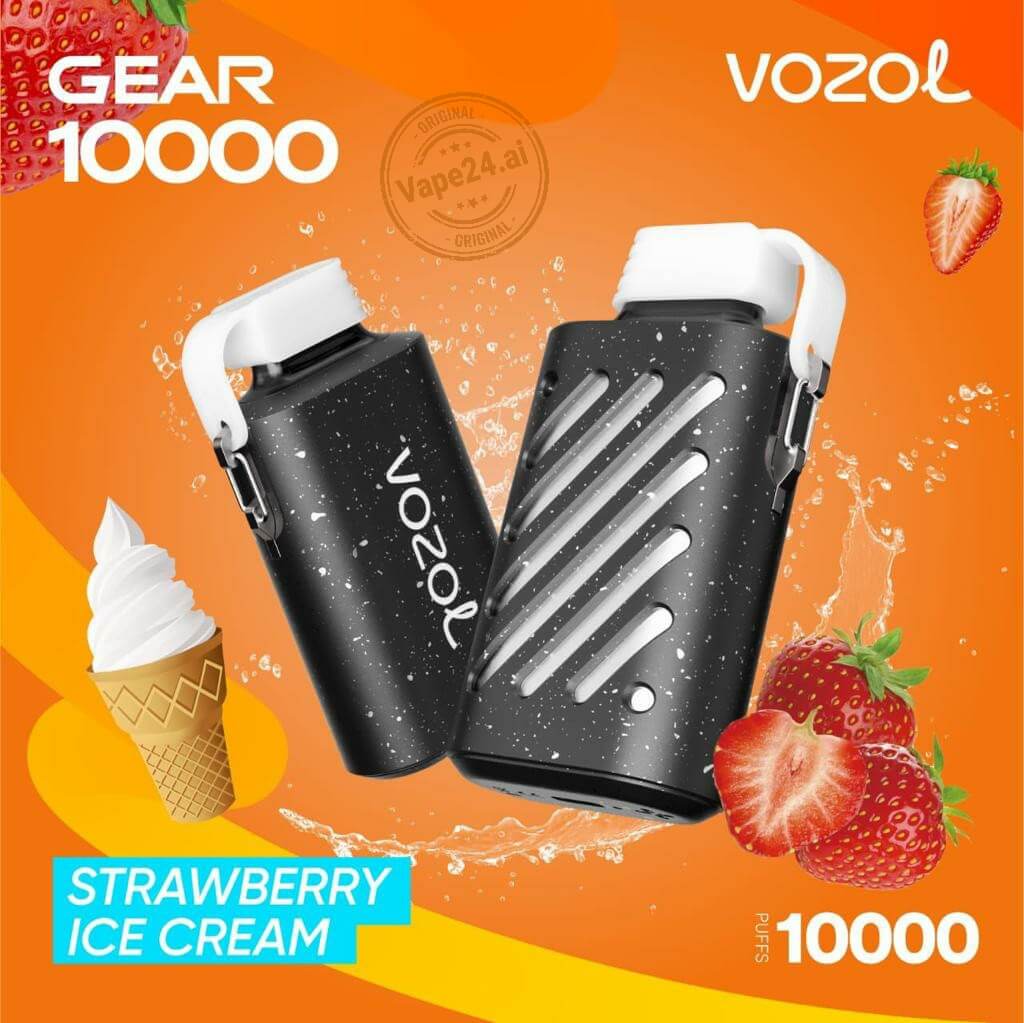 VOZOL Gear 10000 Puffs Vape - Best Price in Dubai Flavors-: Strawberry Ice Cream
