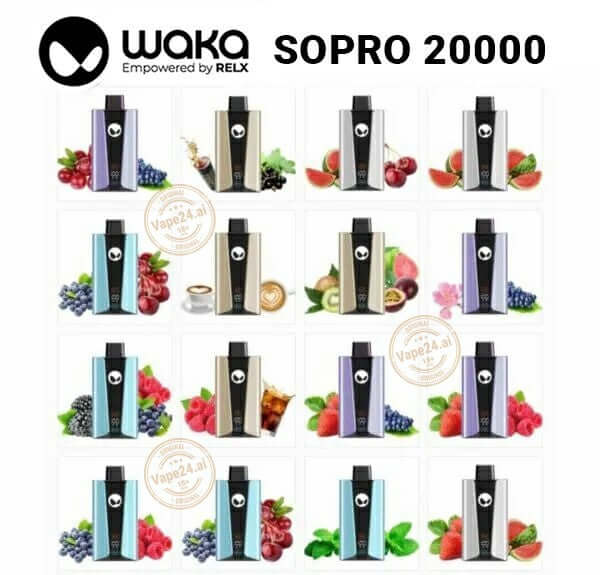 Waka SoPro 20000 Puffs Disposable Vape - 5% Nicotine - Dubai FLAVOR ::: Blue Raspberry Mint