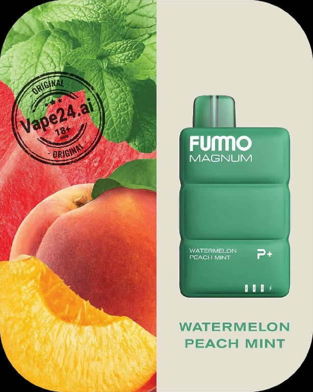 Buy Fummo Magnum 8000 Puffs Disposable Vape in Dubai Flavors: Watermelon Peach Mint