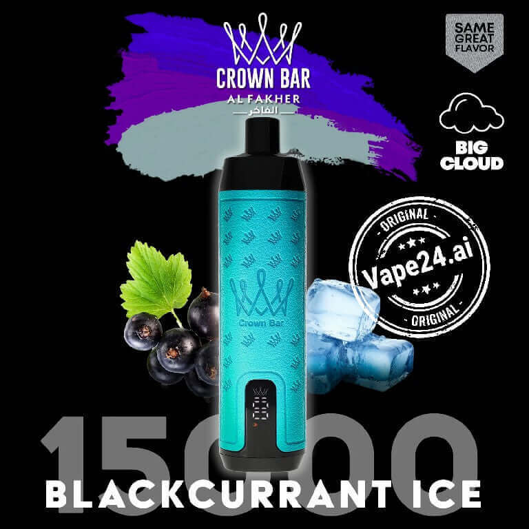 Al Fakher Crown Bar 15000 Disposable Vape in DubaiFLAVOR-: Blackcurrant Ice