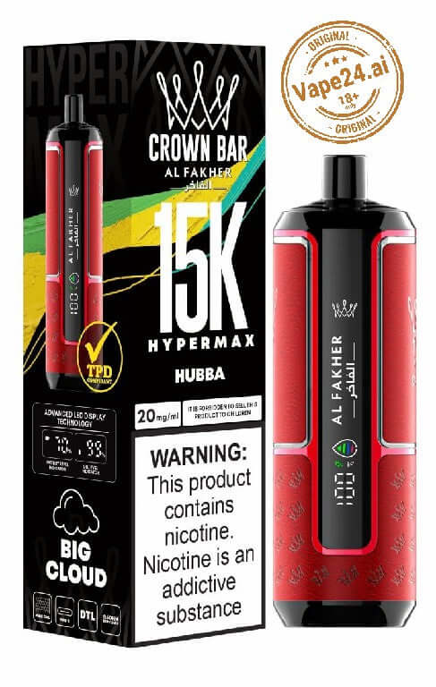 Al Fakher Crown Bar Hypermax 15000 Puffs Vape – Dubai FLAVOR ::: Hubba
