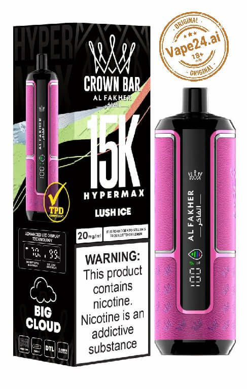 Al Fakher Crown Bar Hypermax 15000 Puffs Vape – Dubai FLAVOR ::: Black Currant Mint