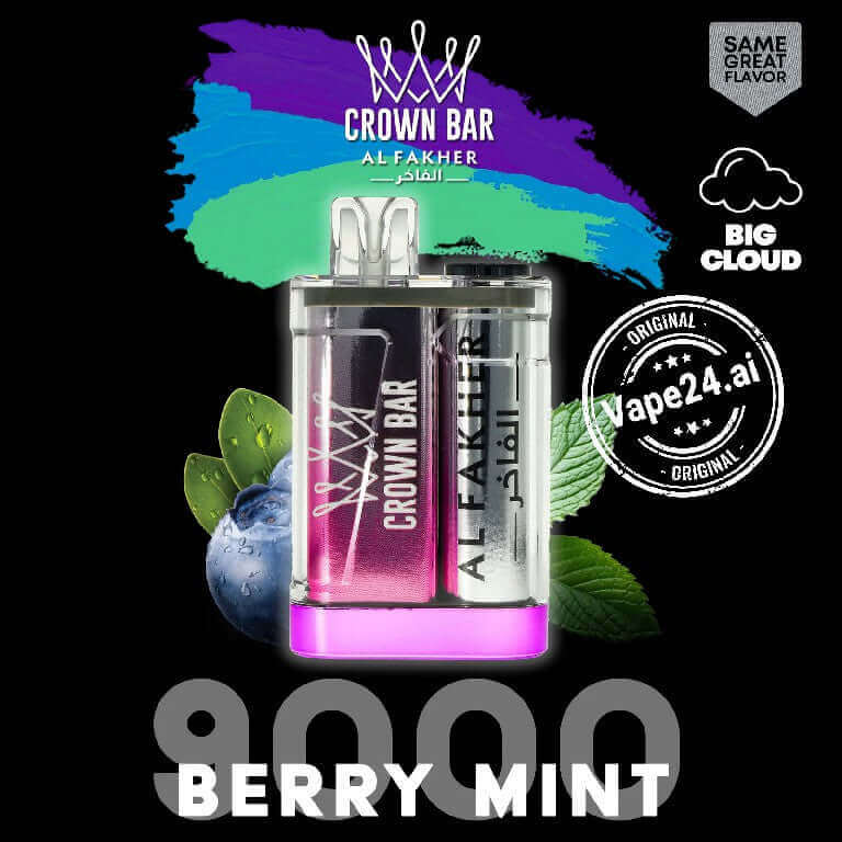 Buy Al Fakher Crown Bar 9000 Puffs Disposable Vape in UAE Flavor-: Berry Mint