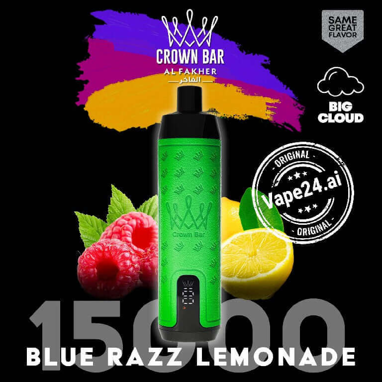 Al Fakher Crown Bar 15000 Disposable Vape in DubaiFLAVOR-: Bluerazz Lemonade