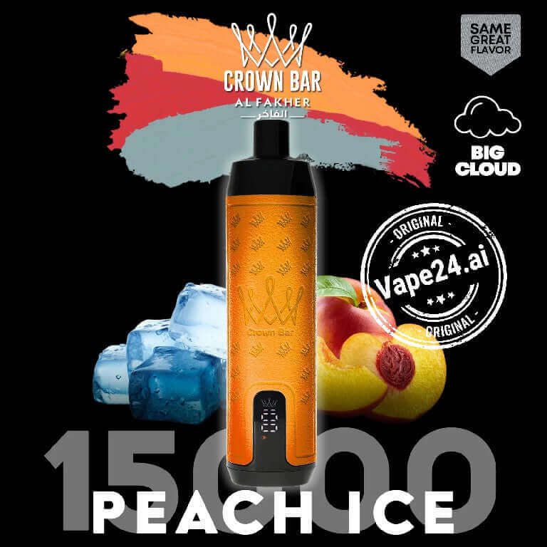 Al Fakher Crown Bar 15000 Disposable Vape in DubaiFLAVOR-: Peach Ice