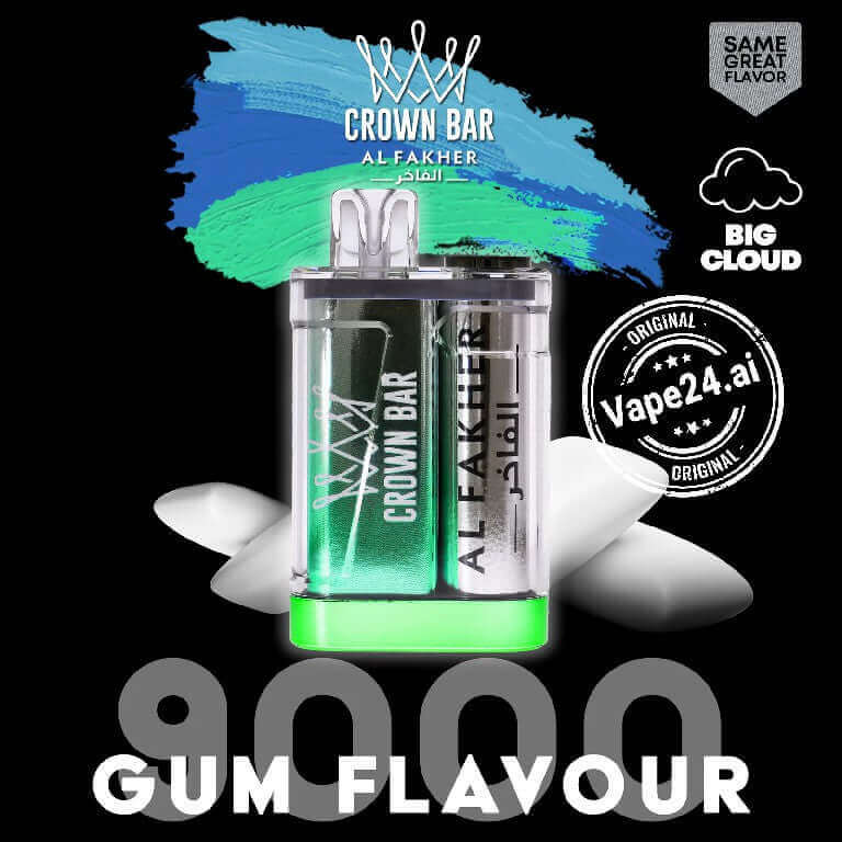 Buy Al Fakher Crown Bar 9000 Puffs Disposable Vape in UAE Flavor-: Gum Flavour