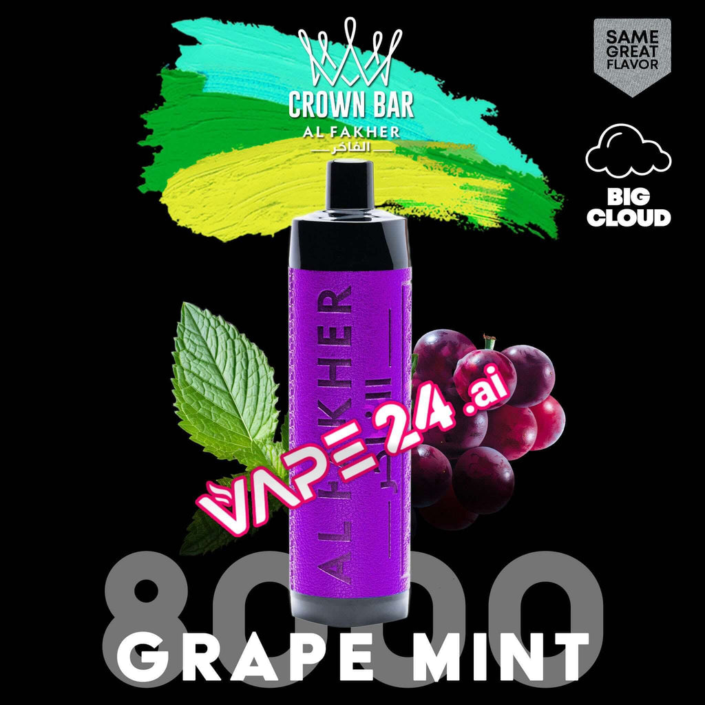 Al Fakher 8000 Puffs Disposable Vape - Buy in DubaiFlavors-: Grape Mint