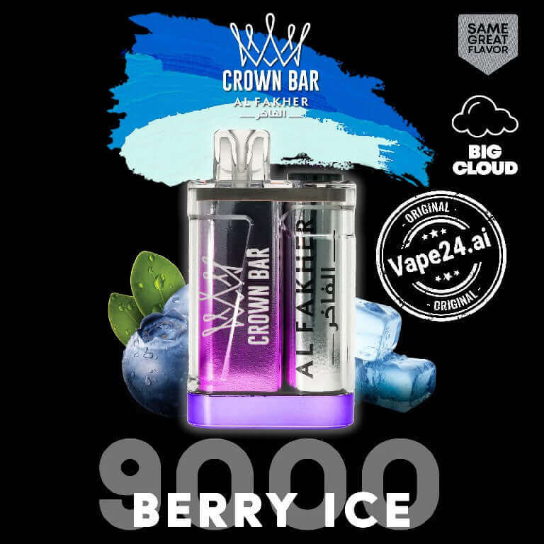 Buy Al Fakher Crown Bar 9000 Puffs Disposable Vape in UAE Flavor-: Berry Ice