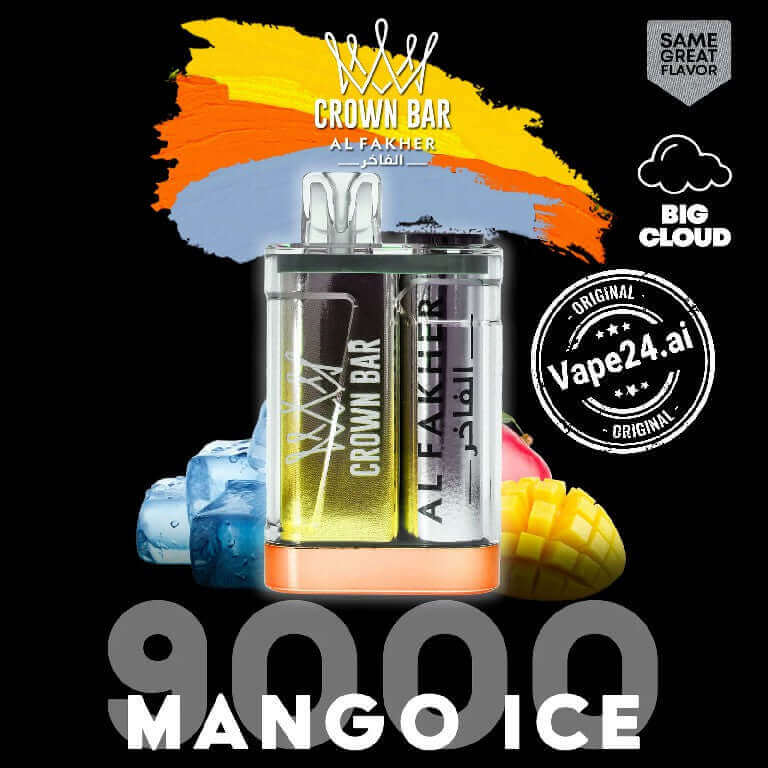 Buy Al Fakher Crown Bar 9000 Puffs Disposable Vape in UAE Flavor-: Mango Ice