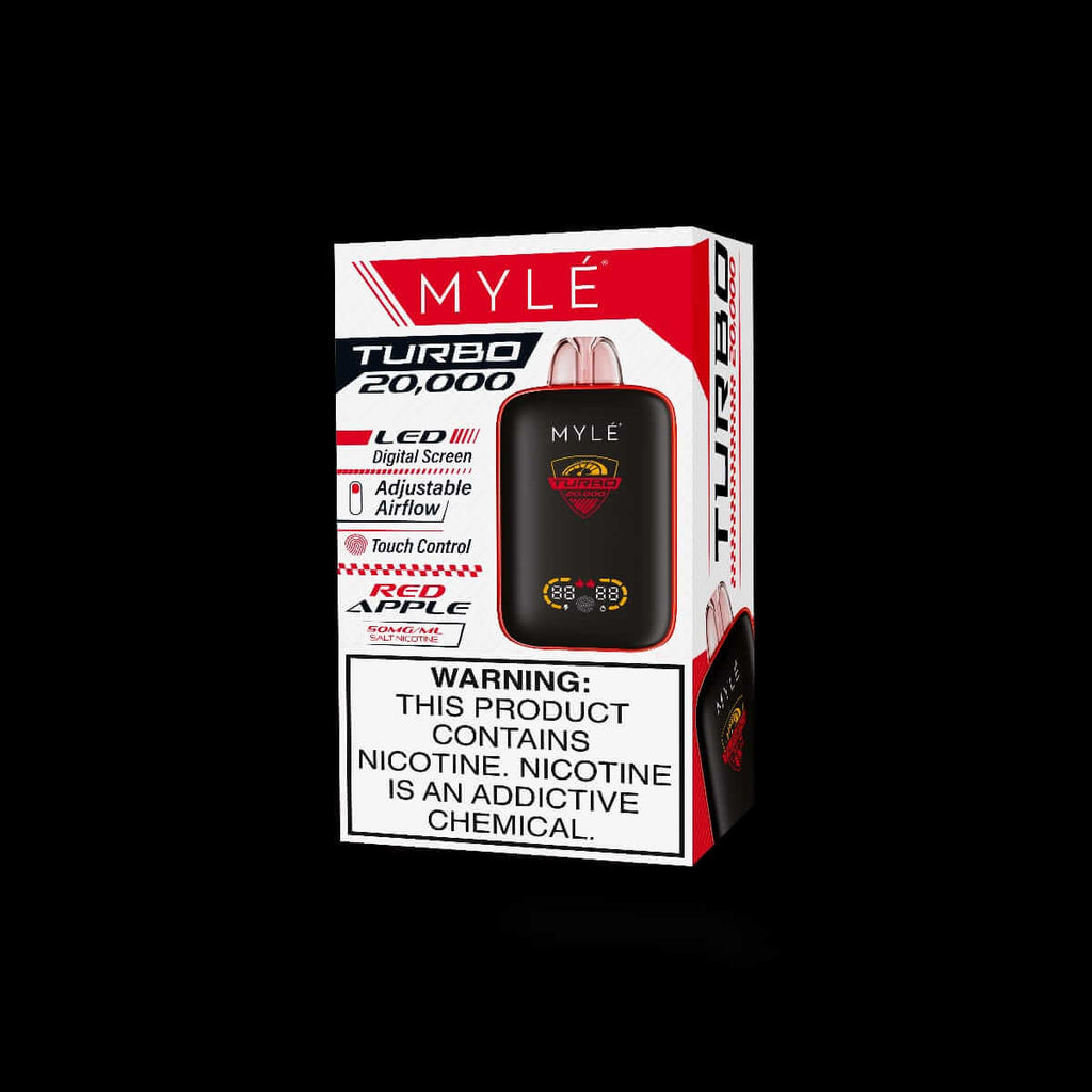 MYLE Turbo 20000 Puffs 50MG Disposable Vape - Rechargeable Flavors ::: Red Apple