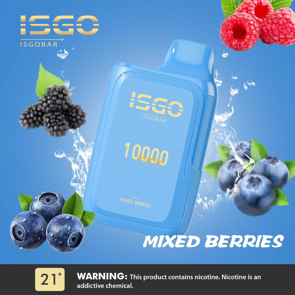 ISGO Bar 10000 Puffs Disposables Vape 5%Flavors-: Blue Razz